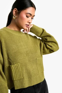 Jumpers*boohoo Fluffy Yarn Jumper green