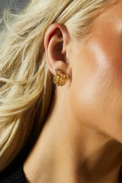 Earrings*MissPap Fluted Stud Earrings gold