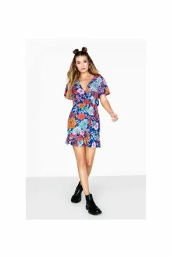 Wrap Dresses*Girls On Film Ford Mock Wrap Dress Blue