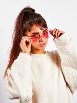 Sunglasses*SVNX Frameless Butterfly Sunglasses Pink