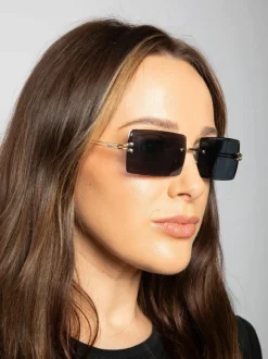 Sunglasses*SVNX Frameless Square Sunglasses in Black