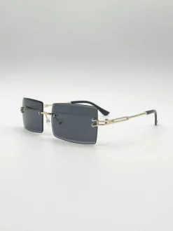 Sunglasses*SVNX Frameless Square Sunglasses in Black
