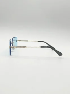 Sunglasses*SVNX Frameless Square Sunglasses in Pale Blue