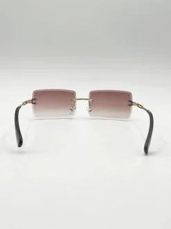 Sunglasses*SVNX Frameless Square Sunglasses in Brown