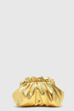 Cross-Body Bags|Handbags*boohoo Frill Edge Clutch Bag gold