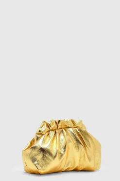 Cross-Body Bags|Handbags*boohoo Frill Edge Clutch Bag gold