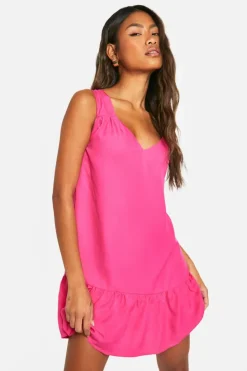 Smock Dresses*boohoo Frill Hem Mini Dress pink
