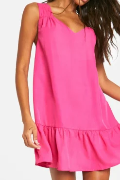Smock Dresses*boohoo Frill Hem Mini Dress pink