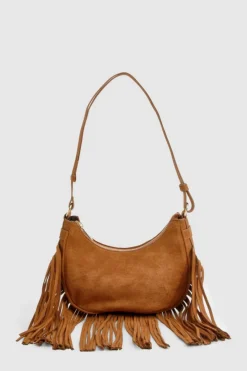 Shoulder Bags|Handbags*boohoo Fringed Faux Suede Shoulder Bag tan