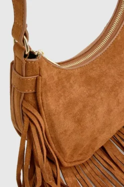 Shoulder Bags|Handbags*boohoo Fringed Faux Suede Shoulder Bag tan