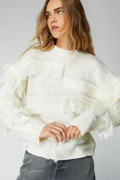 Sweatshirts*NastyGal Fringed Oversized Knitted Sweater ecru