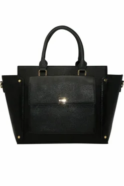 Tote Bags*SVNX Front Pocket Tote Bag Snake Print Black