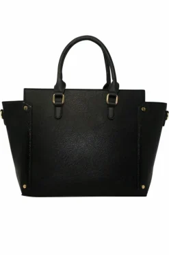 Tote Bags*SVNX Front Pocket Tote Bag Snake Print Black