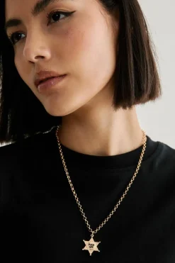 Necklaces*NastyGal Fuck Off Sheriff Star Necklace gold