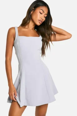 Skater Dresses*boohoo Full Skirt Tailored Mini Dress charcoal