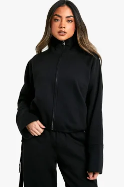 Sweatshirts|Hoodies & Sweatshirts*boohoo Funnel Neck Zip Through Oversized Boxy Sweat black