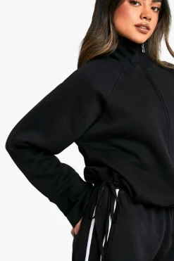 Sweatshirts|Hoodies & Sweatshirts*boohoo Funnel Neck Zip Through Oversized Boxy Sweat black