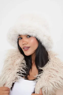 Hats & Gloves|Hats & Gloves*My Accessories London Fuzzy Fur Bucket Hat Cream