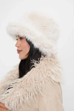 Hats & Gloves|Hats & Gloves*My Accessories London Fuzzy Fur Bucket Hat Cream