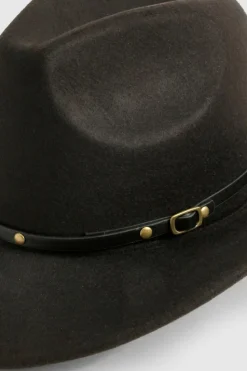 Hats & Gloves|Hats & Gloves*boohoo Gem Stone Western Cowboy Hat black