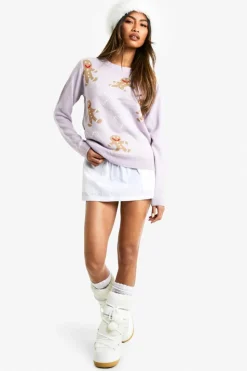 Jumpers*boohoo Gingerbread Man Jumper lilac