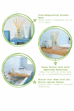 Candles & Diffusers|Candles*Nicola Spring Glass Reed Diffusers - 200ml - Lemongrass - Pack of 3 Cream