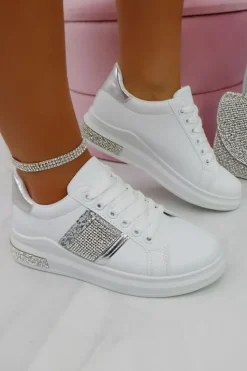 Trainers*Love Lemonade Glitter Block Colour Trainers Silver