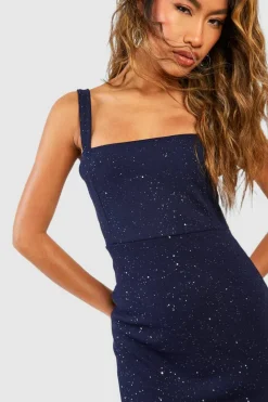 Bodycon Dresses|Maxi Dresses*boohoo Glitter Crepe Strappy Maxi Dress navy