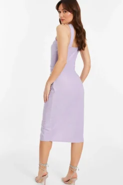 Wrap Dresses|Bodycon Dresses*Quiz Glitter Wrap Midi Dress Purple