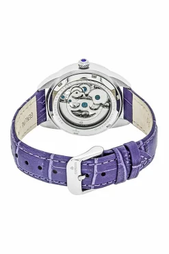 Watches*Empress Godiva Automatic MOP Leather-Band Watch Silver