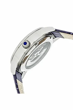Watches*Empress Godiva Automatic MOP Leather-Band Watch Silver