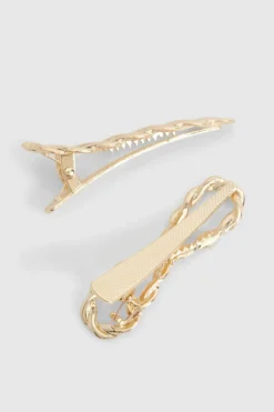 Hair Accessories*boohoo Barrette Hair Clips gold
