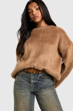 Belts*boohoo Gold Buckle Faux Suede Belt tan