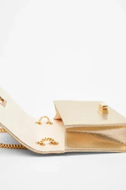 Cross-Body Bags|Handbags*Quiz Diamante Crossbody Bag Gold