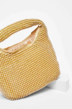 Handbags|Clutch Bags*Quiz Embellished Mini Bag Gold