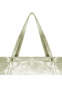 Tote Bags*Sostter Horizontal Zipped Leather Tote | BXYLB Gold