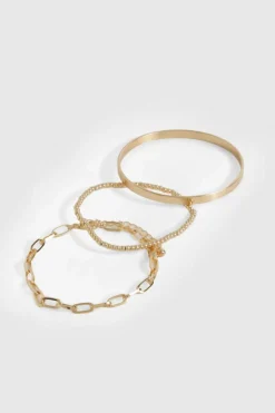 Bracelets*boohoo Layered Bangle Multipack gold