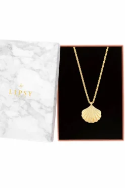 Necklaces*Lipsy Oversized Shell Necklace - Gift Boxed Gold