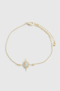 Bracelets*boohoo Plated Opal Stone Star Bracelet gold