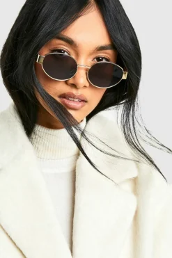 Sunglasses*boohoo Retro Oval Shape Sunglasses gold