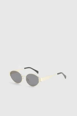 Sunglasses*boohoo Retro Oval Shape Sunglasses gold
