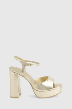Heels*boohoo Snake Platform Heels gold