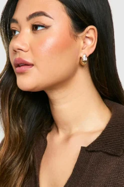 Earrings*boohoo Tear Drop & Hoop Earring 6 Pack gold