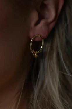 Earrings*SVNX TIED ROPE STUD EARRINGS Gold