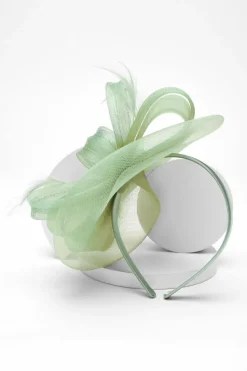 Hair Accessories*Quiz Bow Loop Disk Fascinator Green