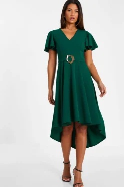 Midi Dresses*Quiz Buckle Detail Midi Dress Green