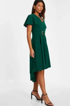 Midi Dresses*Quiz Buckle Detail Midi Dress Green