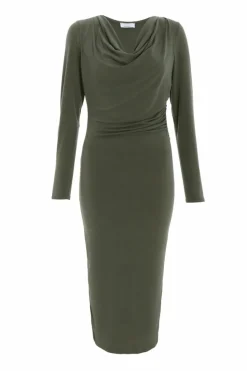 Midi Dresses*Quiz Cowl Neck Bodycon Midi Dress Green