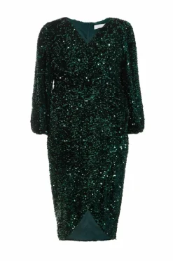 Midi Dresses*Quiz Curve Sequin Midi Dress Green