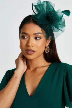 Hair Accessories*Quiz Flower Diamante Headband Fascinator Green